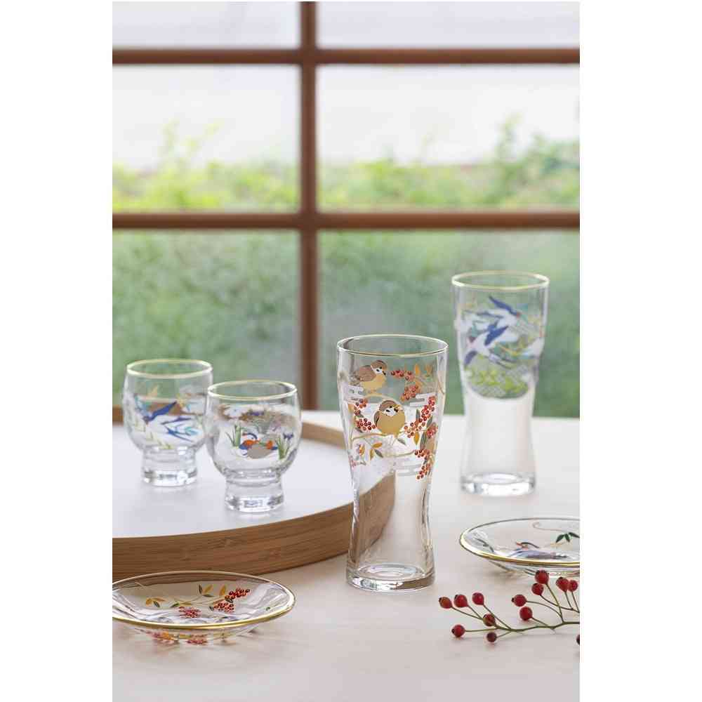 アデリア プレミアムニッポンテイスト 吉祥花鳥 酒グラス 鴛鴦と菖