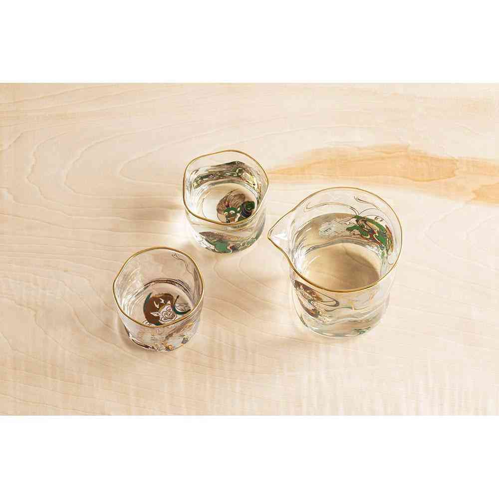 アデリア プレミアムニッポンテイスト 風神雷神酒器セット 片口280ml×1個、盃90ml×2個