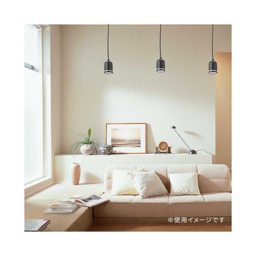 オーム電機 LED付きペンダントライト 電球色 ブラック ブラック