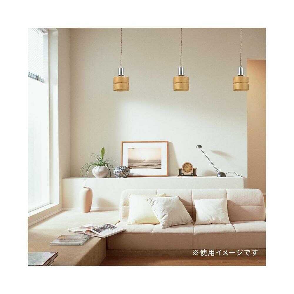 オーム電機 ペンダントライト 木製セード ナチュラル ナチュラル