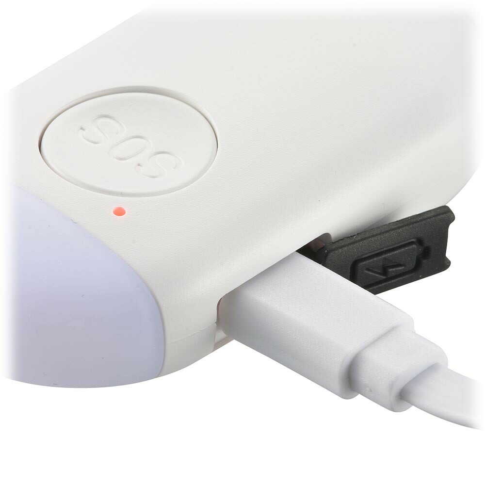 オーム電機 LEDミニライト 防犯アラーム付き 充電式 ホワイト