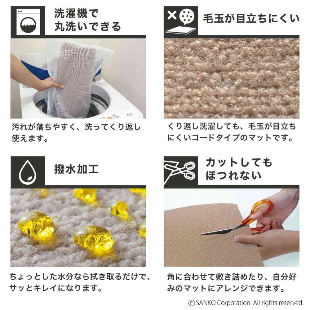 おくだけ吸着 ペット用床保護マット 60×180cm ベージュ メーカー直送▼返品・キャンセル不可【他商品との同時購入不可】