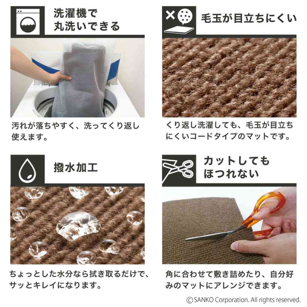 おくだけ吸着 ペット用床保護マット 60×180cm ブラウン メーカー直送▼返品・キャンセル不可【他商品との同時購入不可】