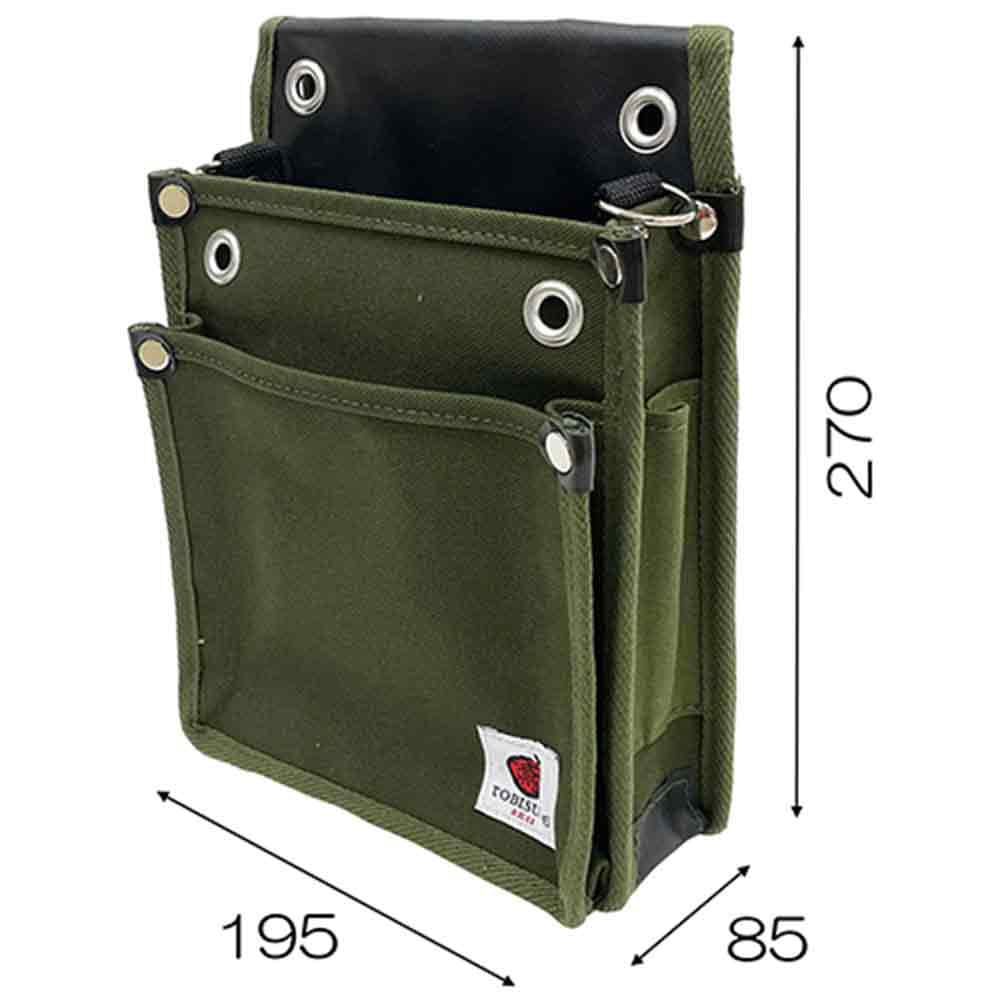 帆布鳶用腰袋2段 国防 TSH-2D-DG 【直送品】 返品・キャンセル・他商品と同時購入は不可