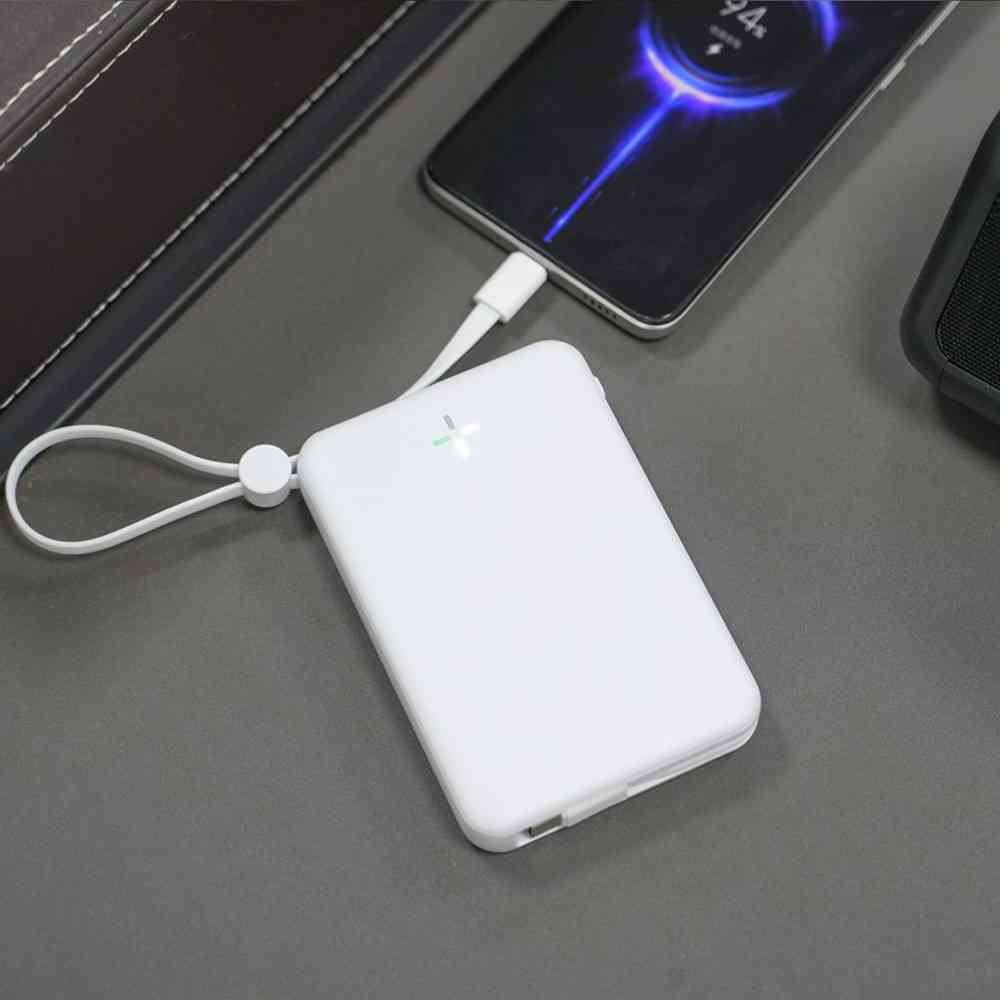 HIDISC PD20W対応 ケーブル一体型 10000mAh モバイルバッテリー ホワイト