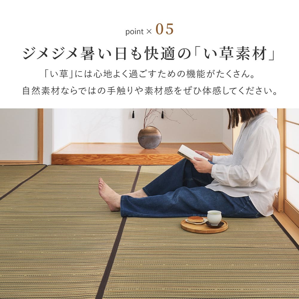 い草カーペット(裏貼り) 涼み 江戸間6帖ブラウン 【直送品】 返品・キャンセル・他商品と同時購入は不可