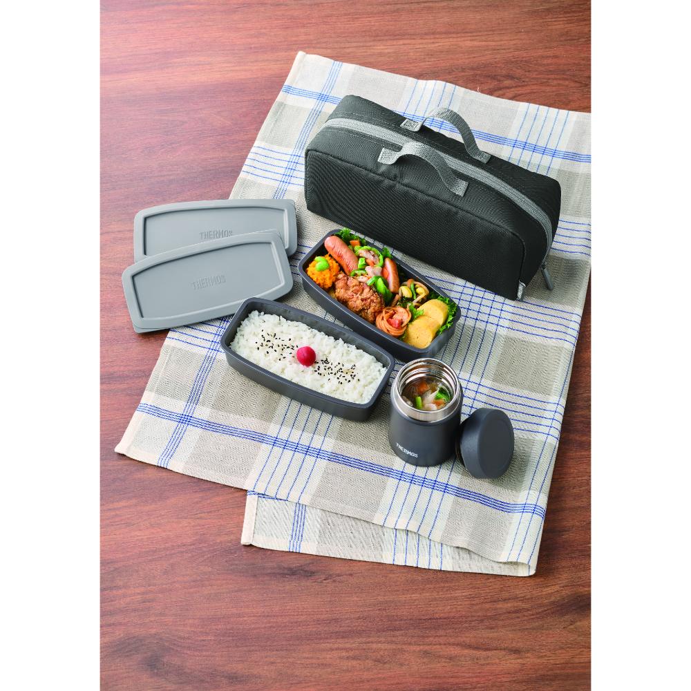 サーモス 真空断熱スープランチセット JEH-1000 BKGY メーカー直送 ▼返品・キャンセル不可【他商品との同時購入不可】