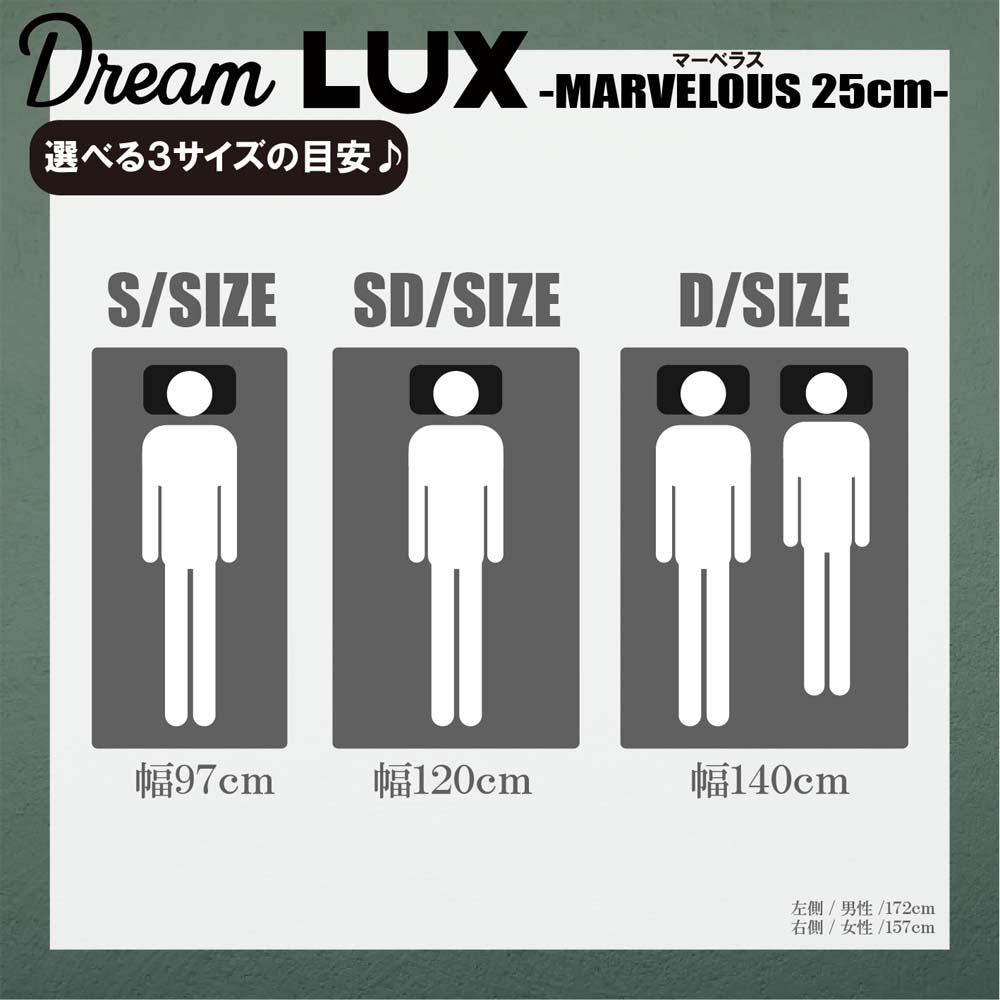 厚み25cmSDノンコイルマットレス DLUX-MBRS-SD メーカー直送 ▼返品・キャンセル不可【他商品との同時購入不可】