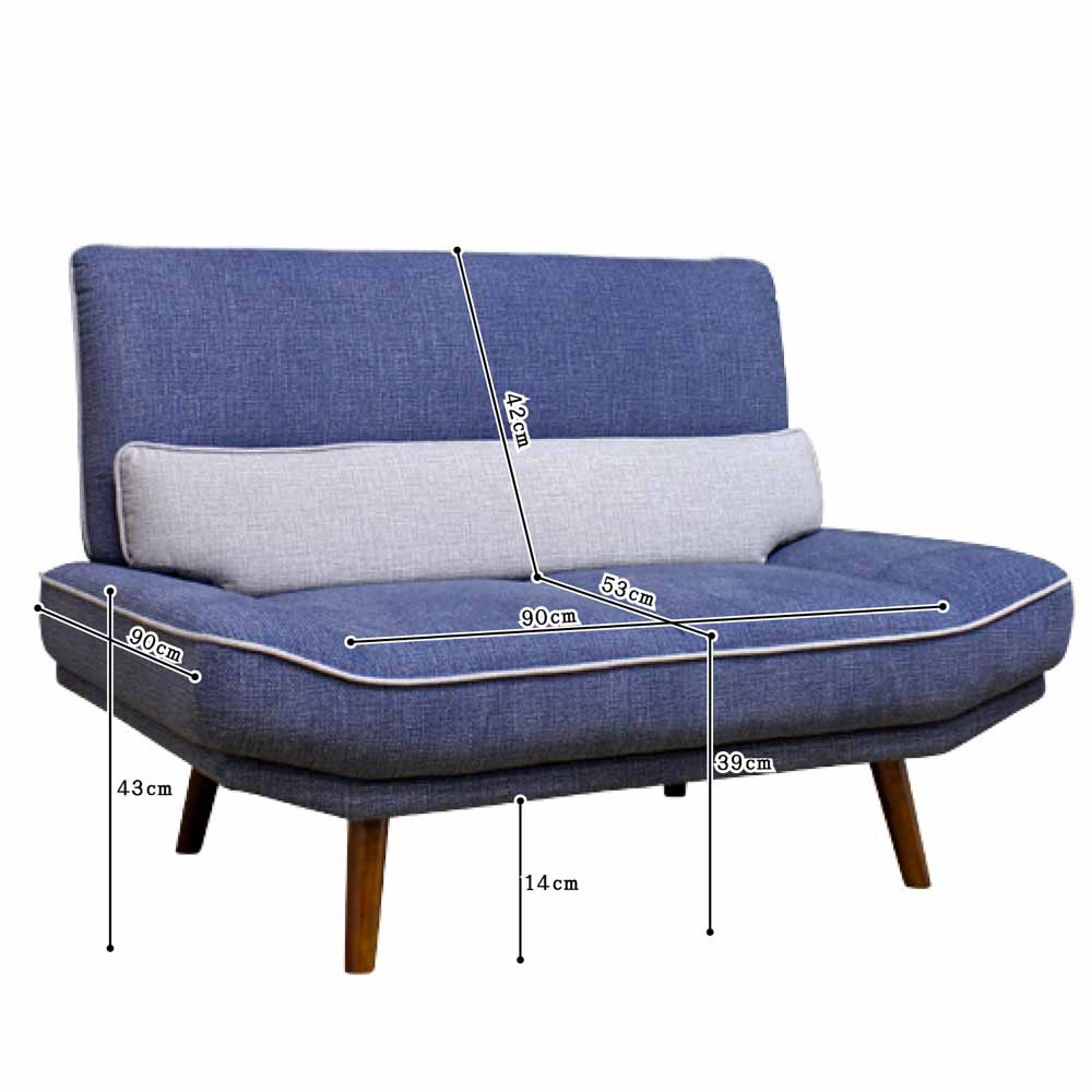 引っかき傷に強い2人掛けソファ SO-ROND-BL メーカー直送 ▼返品・キャンセル不可【他商品との同時購入不可】