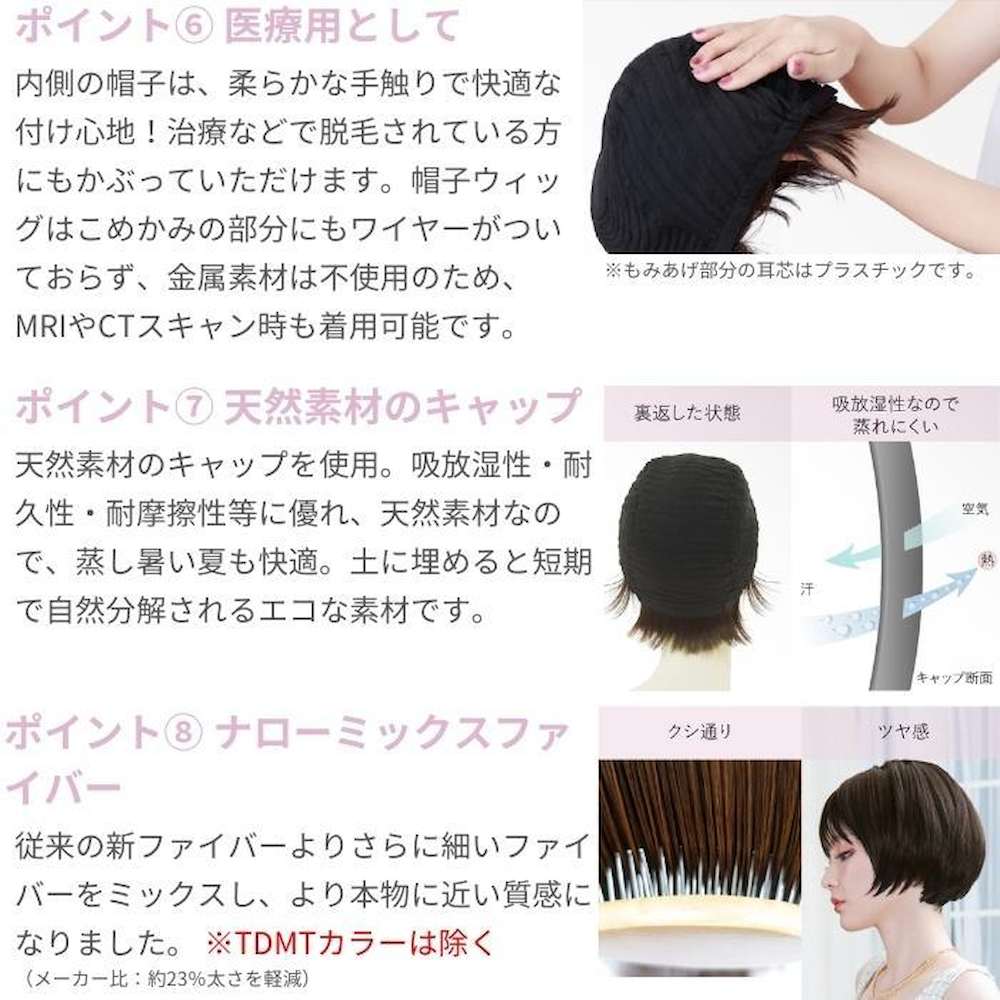 プリシラ 帽子ウィッグ ラウンドマッシュ リラックス 耐熱 【直送品】 返品・キャンセル・他商品と同時購入は不可