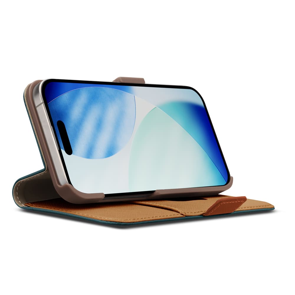 PGA iPhone 17 Pro用 フリップカバー ブルー 80g