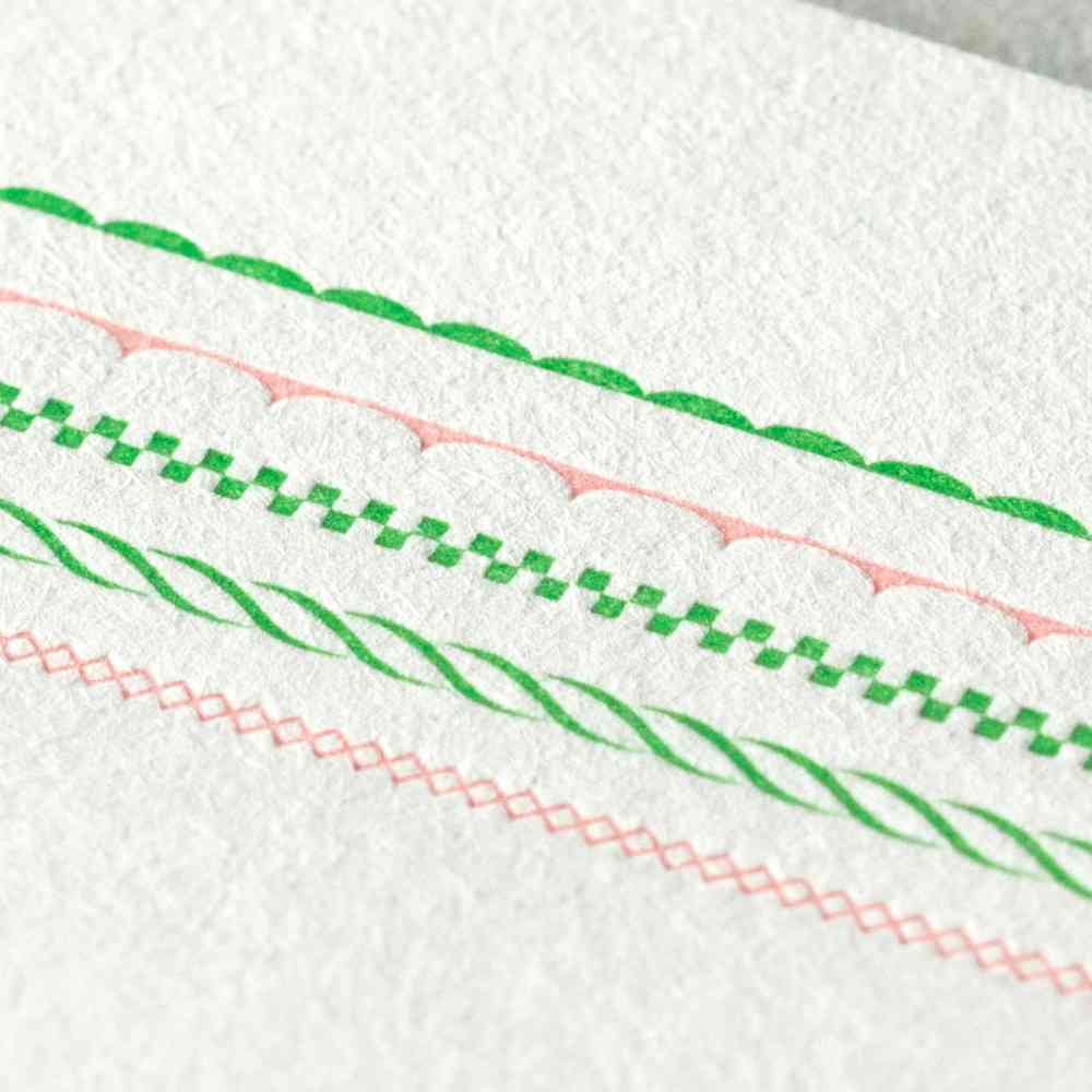 ミドリ レターセット462 活版 フレーム柄 ピンク 便箋/8枚入、封筒/4枚入