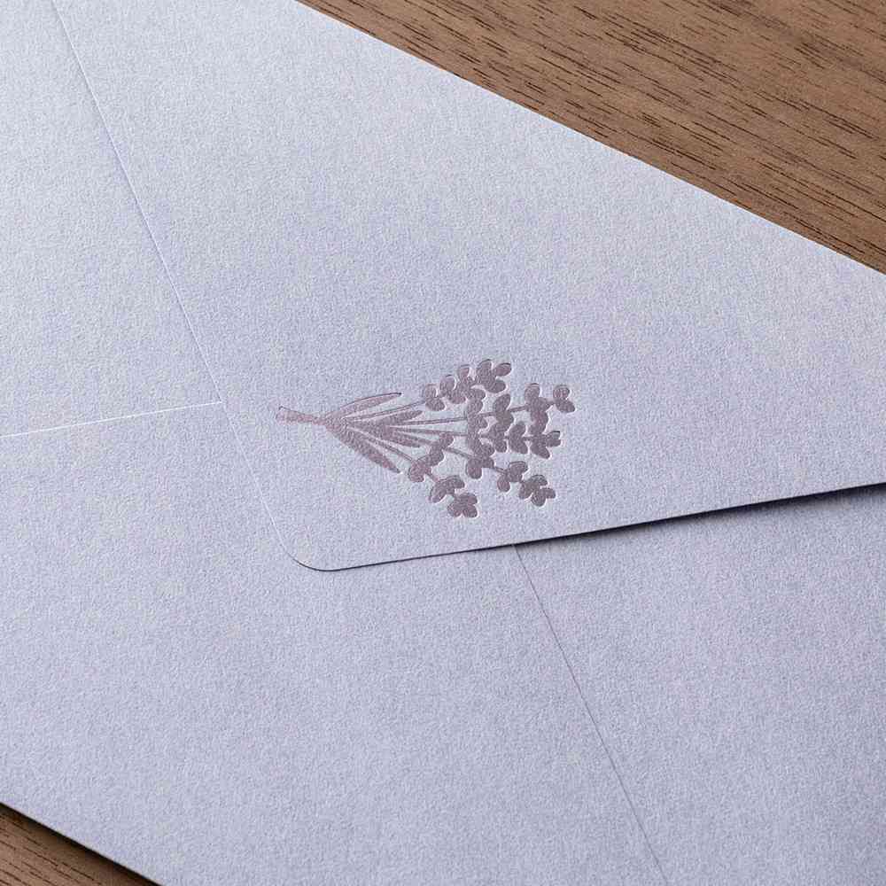 ミドリ レターセット516 箔押封筒 ラベンダー柄 便箋/6枚入、封筒/ 3枚入