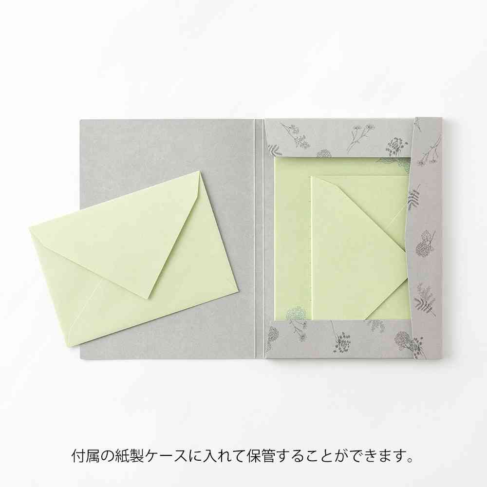 ミドリ レターセット931 花色和紙 緑A 便箋/16枚入、封筒/8枚入