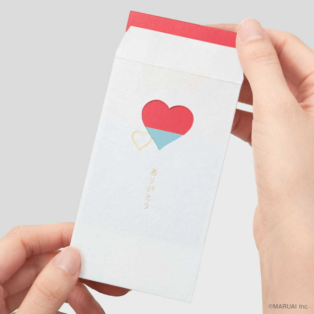 マルアイ 窓ぽち袋 ありがとう ハート 3枚