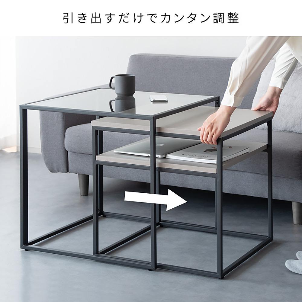 ネストセンターテーブル ポルカ NCT-M600 ブラウン メーカー直送 ▼返品・キャンセル不可【他商品との同時購入不可】