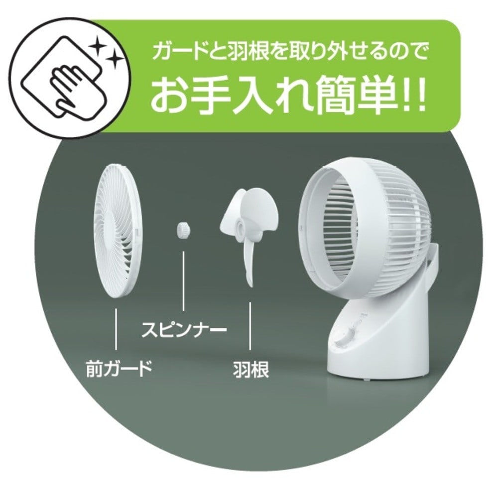SAK-333GT 18cm 3D首振りサーキュレーター分解型 【直送品】 返品・キャンセル・他商品と同時購入は不可
