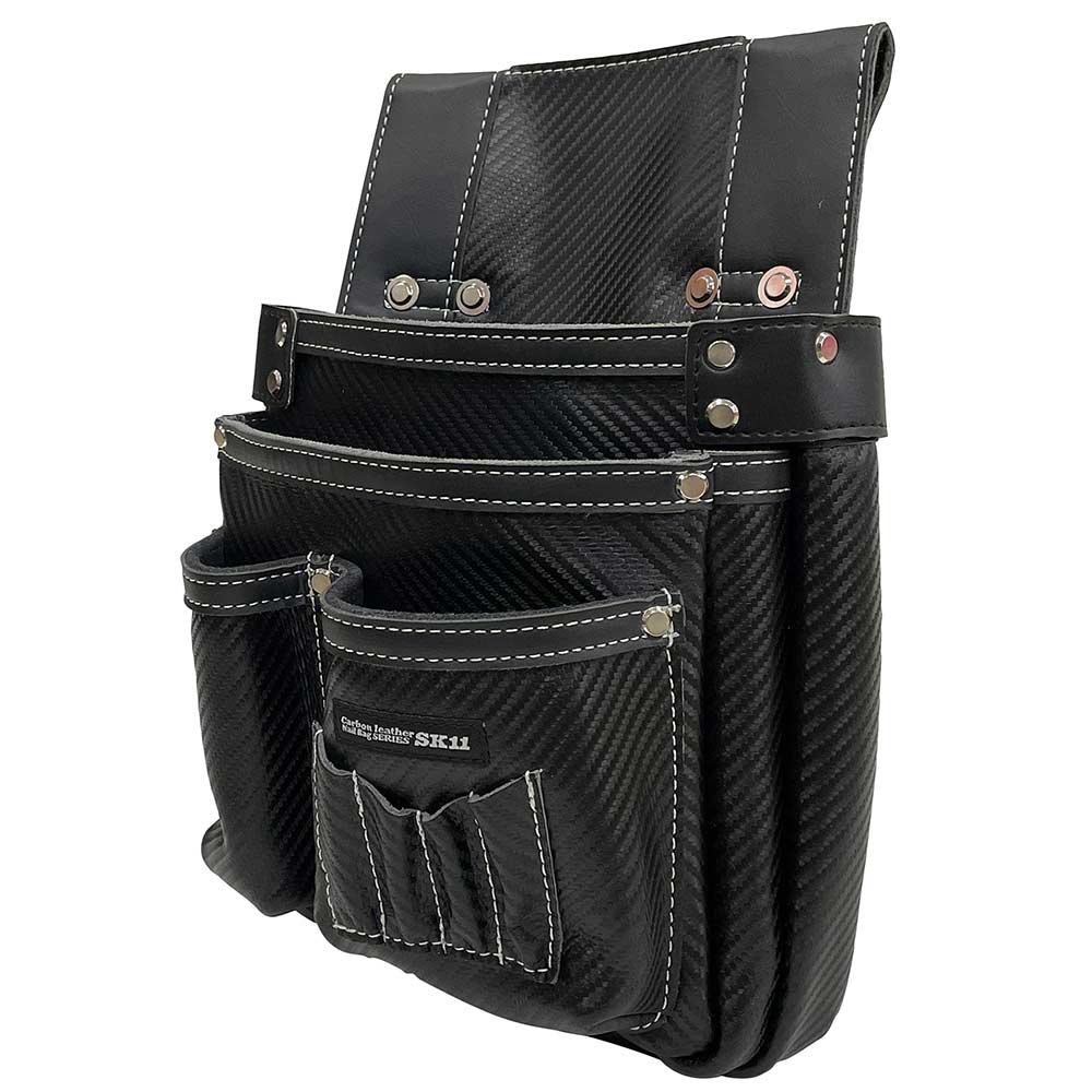 カーボンレザー釘袋 SK-CLK-BPブラック メーカー直送 ▼返品・キャンセル不可【他商品との同時購入不可】