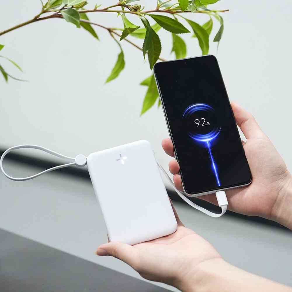 HIDISC PD20W対応 ケーブル一体型 10000mAh モバイルバッテリー ホワイト