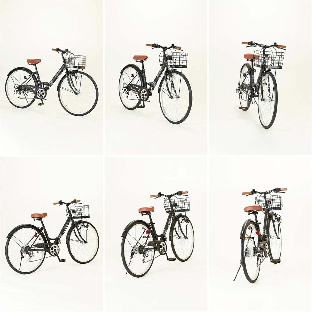 折りたたみシティサイクル 6段変速 肉厚チューブ MC507 メーカー直送▼返品・キャンセル不可【他商品との同時購入不可】