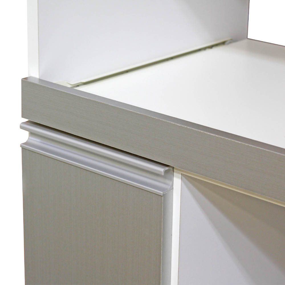 12キロの米びつ付き国産レンジ台 扉タイプ RB-03-2-SV メーカー直送 ▼返品・キャンセル不可【他商品との同時購入不可】