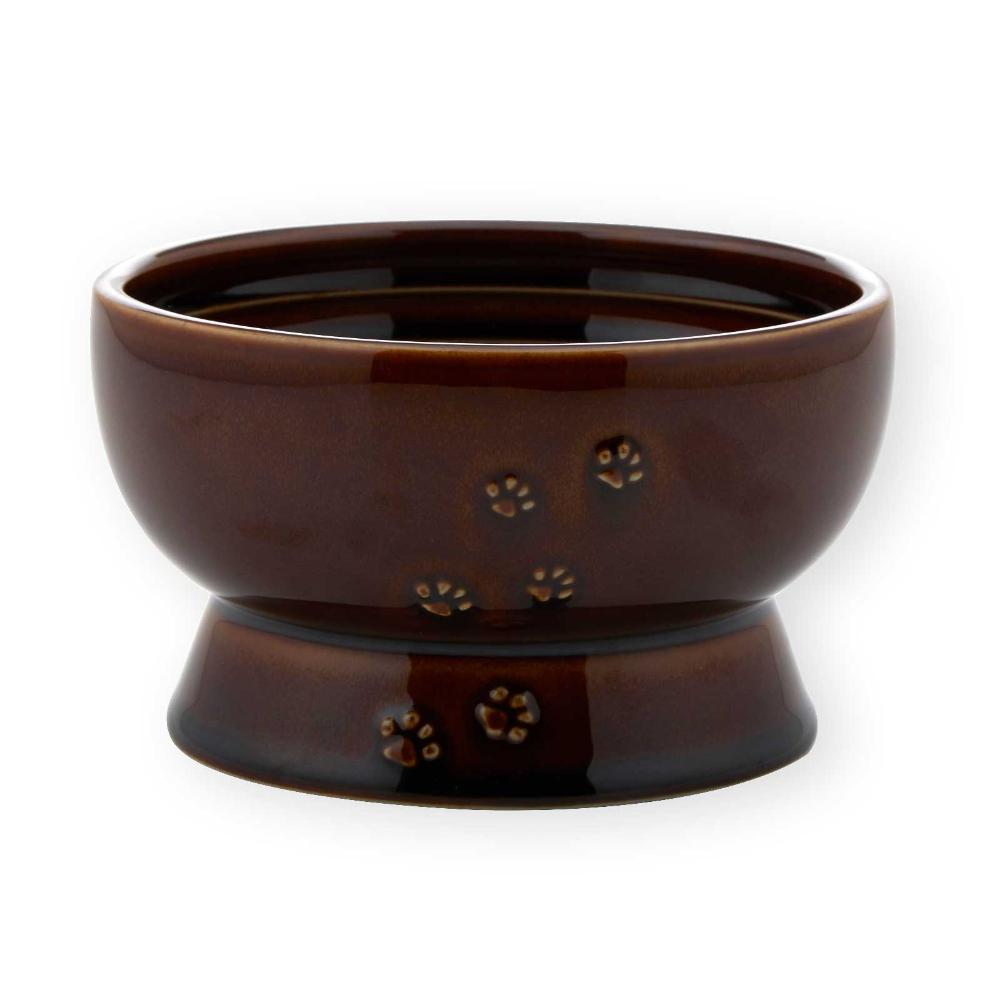 猫用 脚付ウォーターボウル 日本製 ブラウン メーカー直送▼返品・キャンセル不可【他商品との同時購入不可】