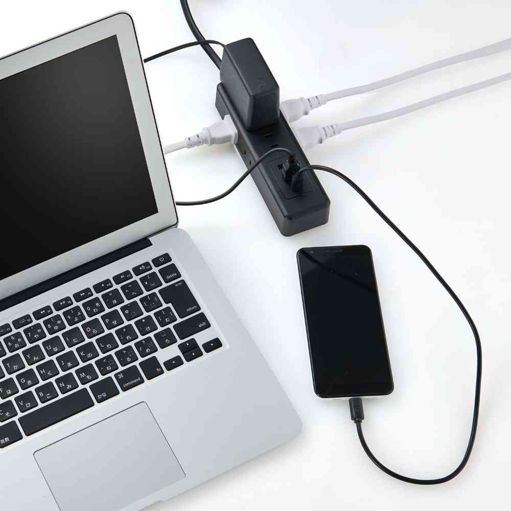 エルパ ELPA コード付6個口USBタップ WL-6322SUC(BK)