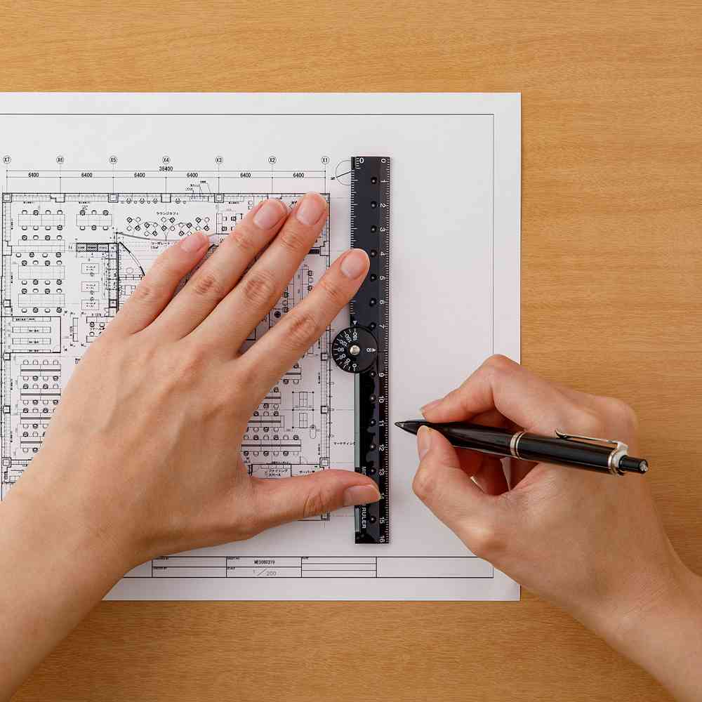 ミドリ マルチ定規<16cm> 黒A 1個