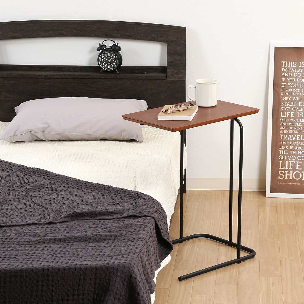 突板サイドテーブル 12519 メーカー直送 ▼返品・キャンセル不可【他商品との同時購入不可】