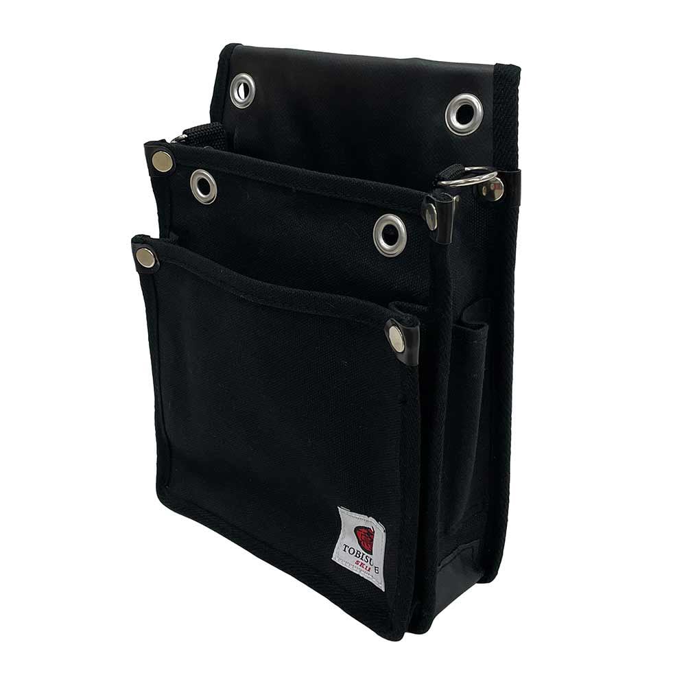 帆布鳶用腰袋2段 黒 TSH-2D-BK 【直送品】 返品・キャンセル・他商品と同時購入は不可