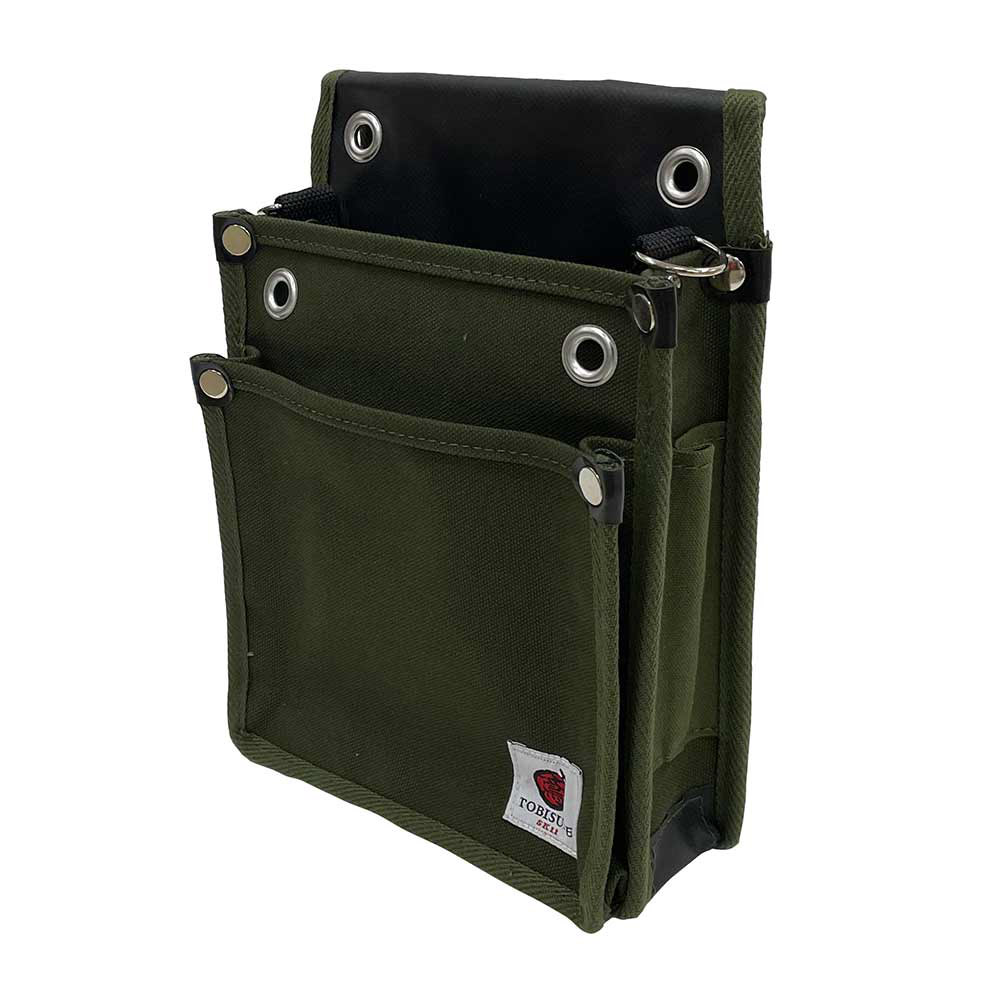 帆布鳶用腰袋2段 国防 TSH-2D-DG 【直送品】 返品・キャンセル・他商品と同時購入は不可