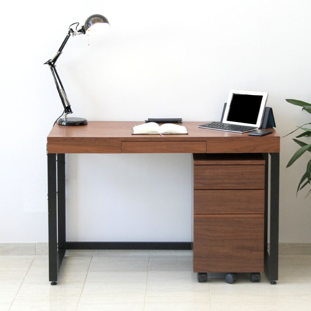 ワークデスク ウォールナットワークデスク1100 T-2546BR 【直送品】 返品・キャンセル・他商品と同時購入は不可