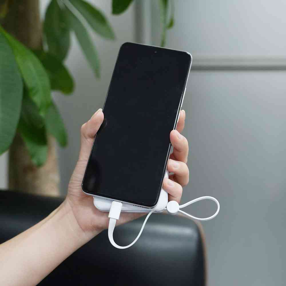 HIDISC PD20W対応 ケーブル一体型 10000mAh モバイルバッテリー ホワイト