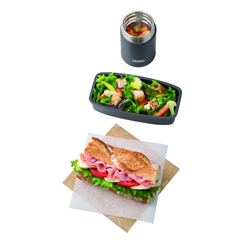 サーモス 真空断熱スープランチセット JEH-1000 BKGY メーカー直送 ▼返品・キャンセル不可【他商品との同時購入不可】
