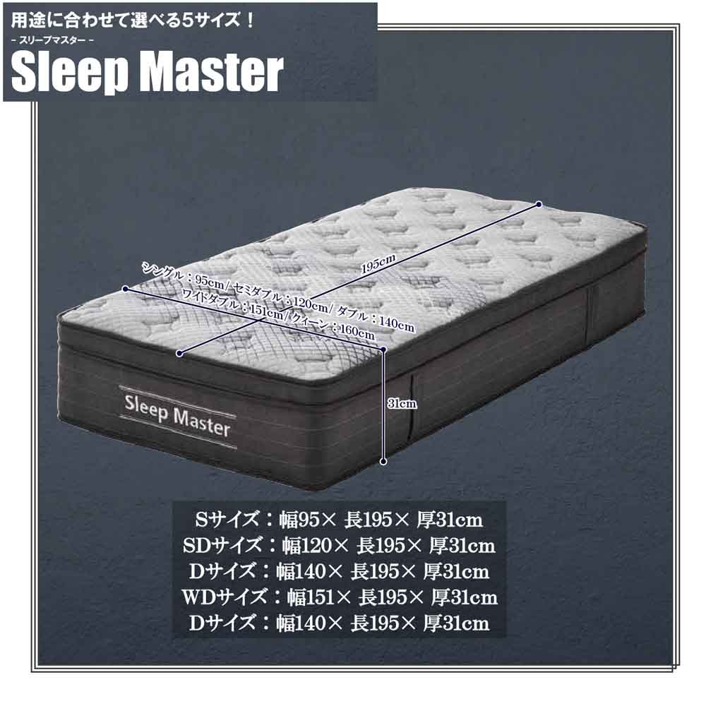 厚み31cm極厚Qポケットコイルマットレス PIM-SM-Q メーカー直送 ▼返品・キャンセル不可【他商品との同時購入不可】