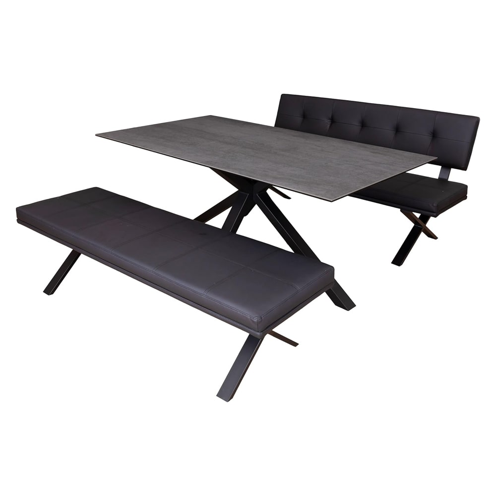 ダイニングセット ブレシア ホワイトクォーツ-BK 165 メーカー直送▼返品・キャンセル不可【他商品との同時購入不可】