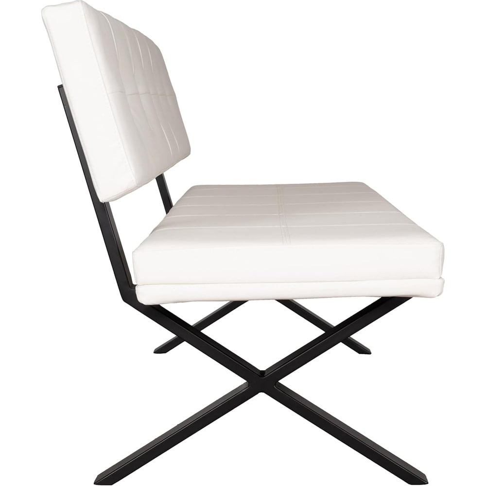 ダイニングベンチ Brescia PVC 背付 ホワイト メーカー直送 ▼返品・キャンセル不可【他商品との同時購入不可】