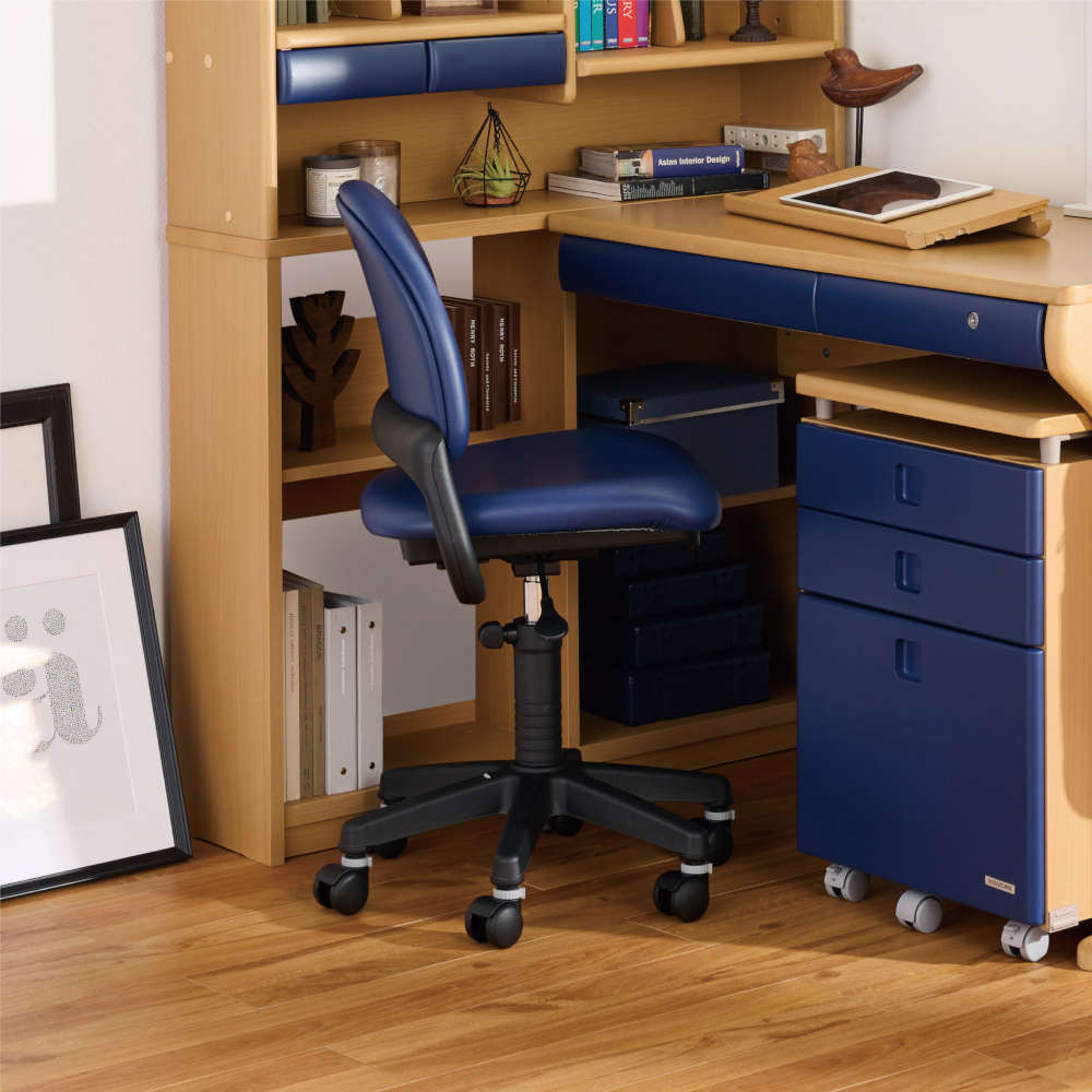 ベストフィットチェア ネイビー 回転チェア 安定性 PVC メーカー直送 ▼返品・キャンセル不可【他商品との同時購入不可】