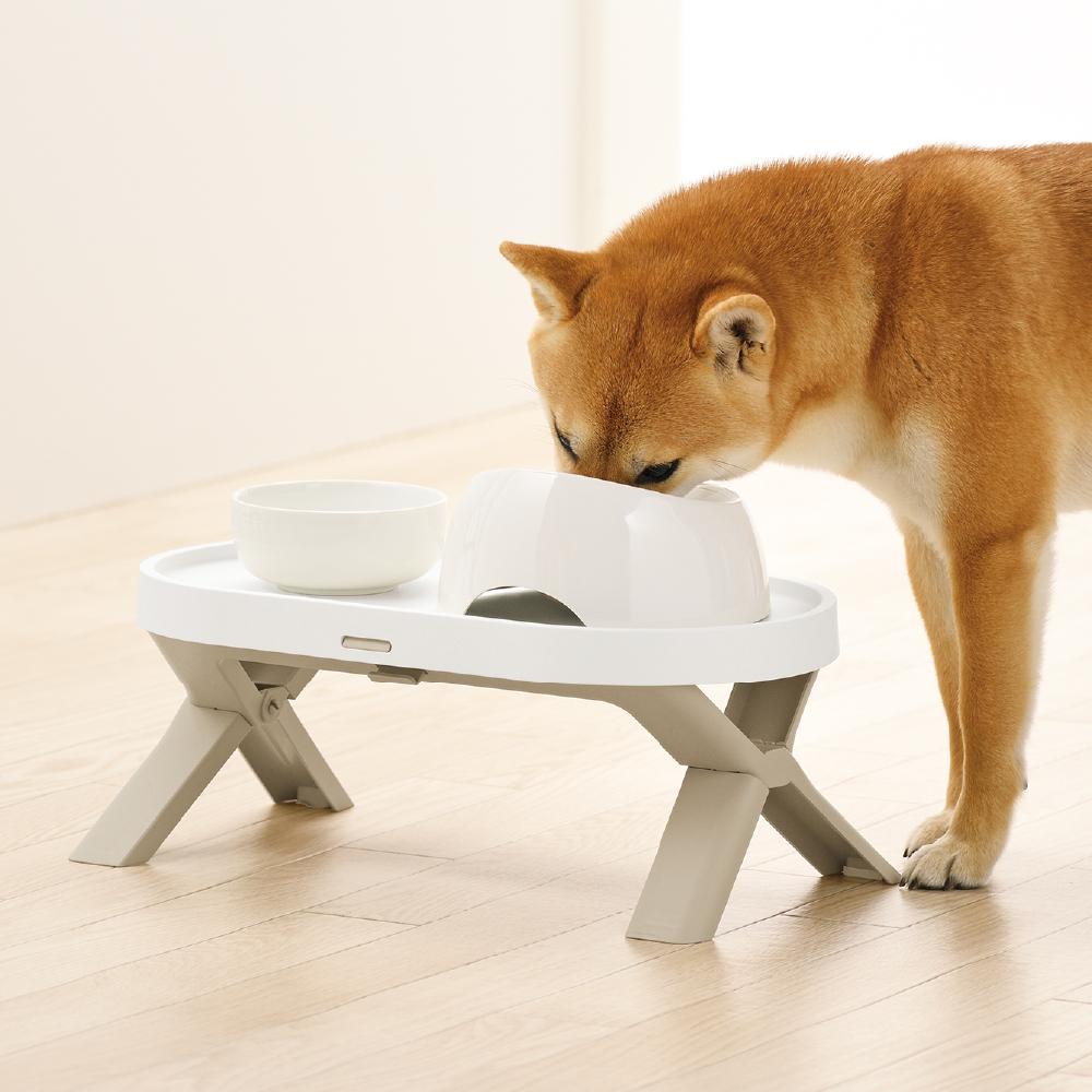 たためるペットテーブル ダブル ベージュ メーカー直送▼返品・キャンセル不可【他商品との同時購入不可】