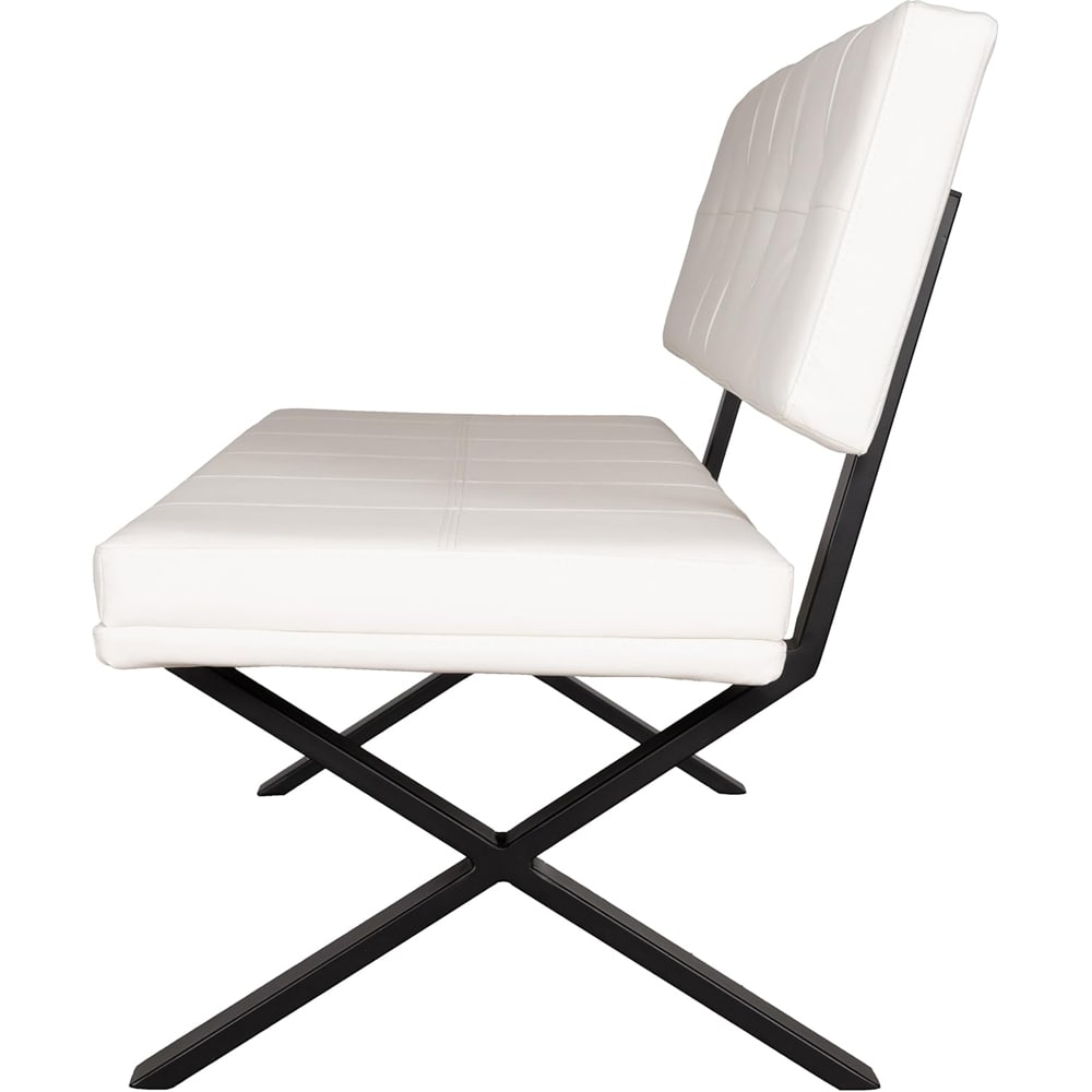 ダイニングベンチ Brescia PVC 背付 ホワイト メーカー直送 ▼返品・キャンセル不可【他商品との同時購入不可】