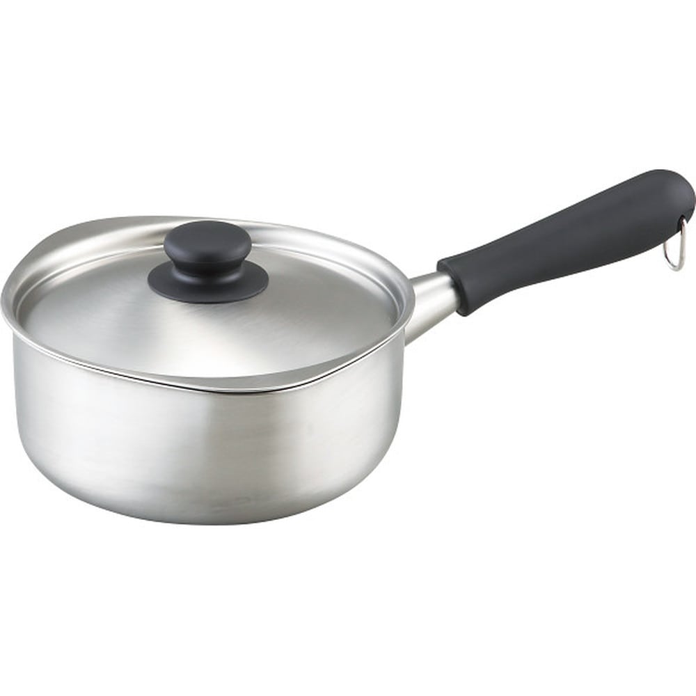 柳宗理 ステンレス片手鍋(18cm・つや消し)蓋付 メーカー直送 ▼返品・キャンセル不可【他商品との同時購入不可】