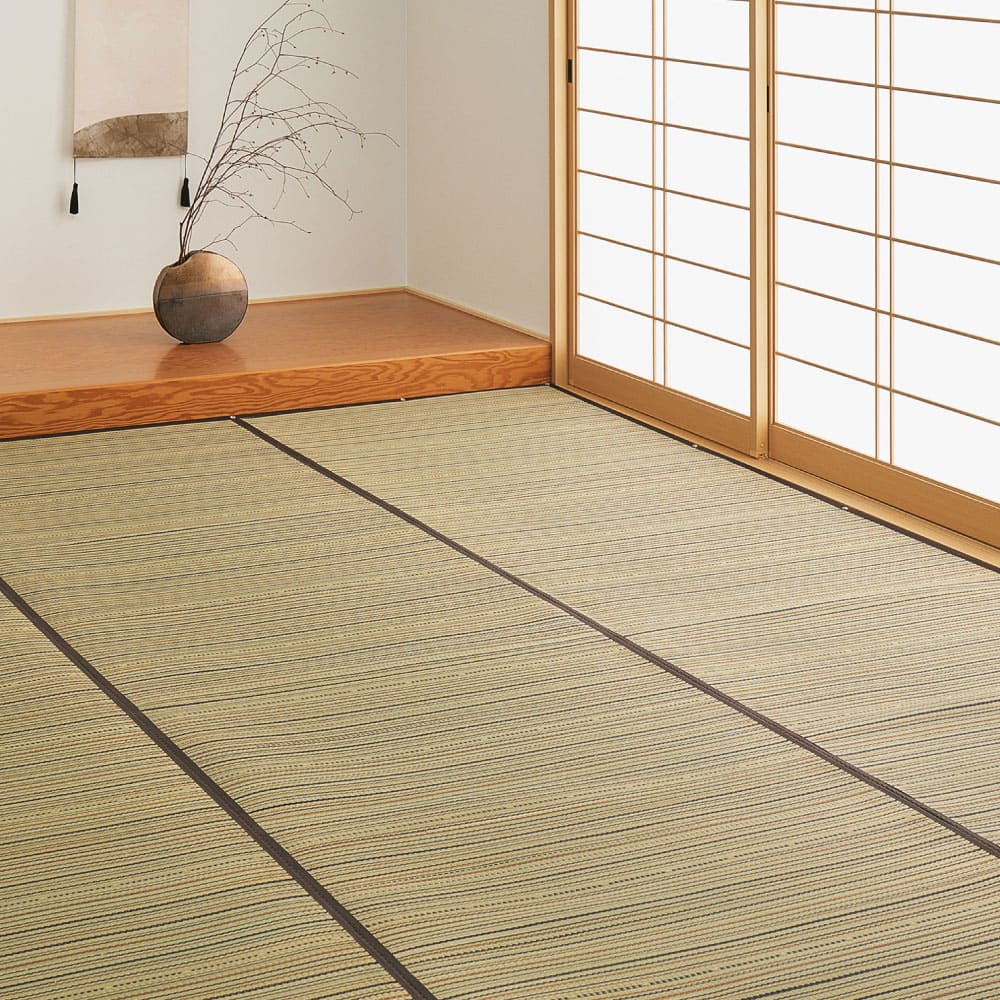 い草カーペット(裏貼り) 涼み 江戸間6帖ブラウン 【直送品】 返品・キャンセル・他商品と同時購入は不可