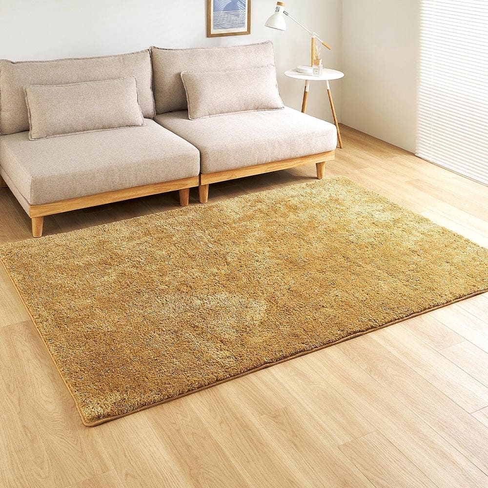 ミックスシャギーラグリーヴァ 約140×200cmマスタード 【直送品】 返品