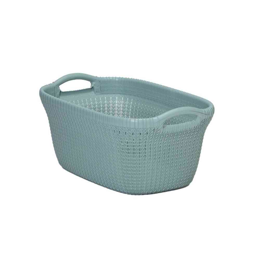 藤栄 Knit(ニット) ランドリーバスケット 40L ブルー CV-401 ブルー