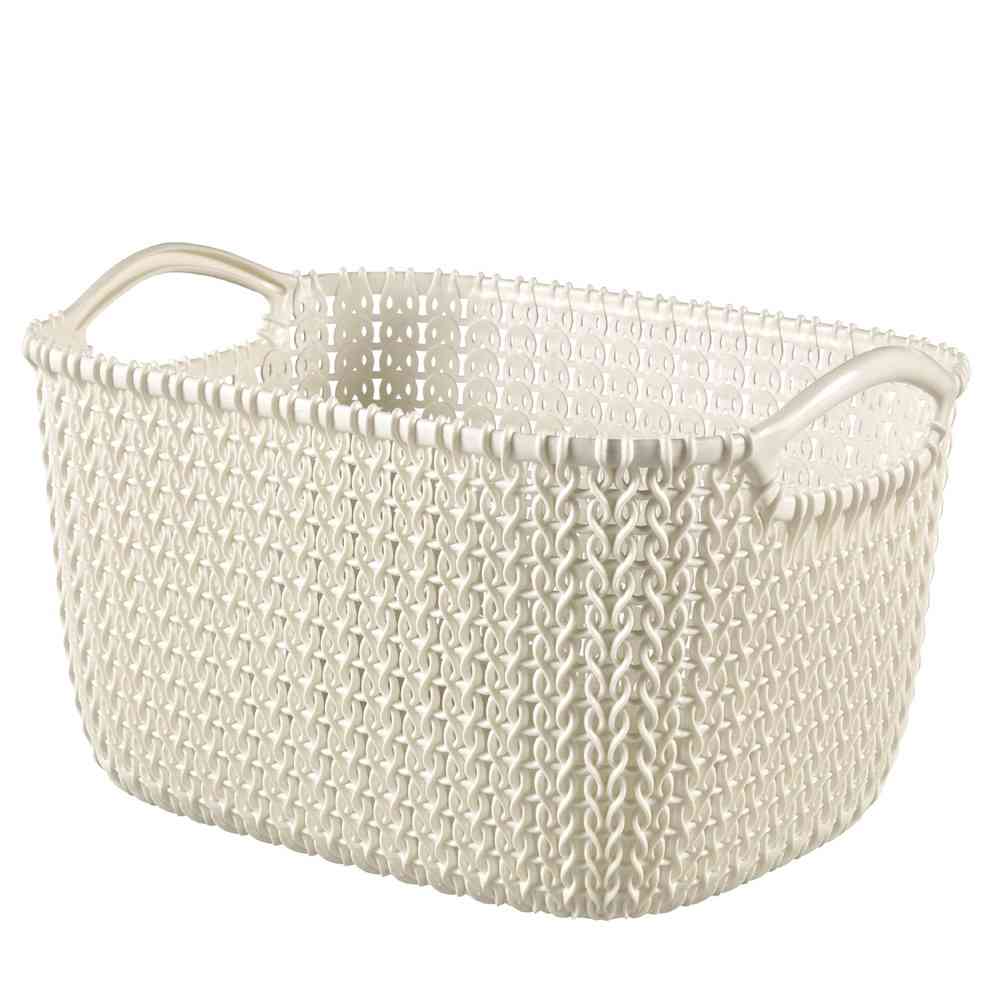 藤栄 Knit(ニット) スクエアバスケット 8L ホワイト CV-009 ホワイト
