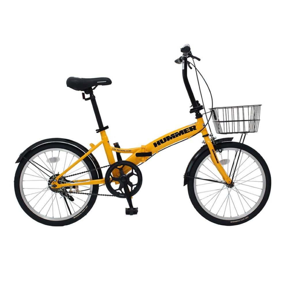 MB382 HUMMER ノーパンク20インチ折畳自転車YE メーカー直送 ▼返品・キャンセル不可【他商品との同時購入不可】