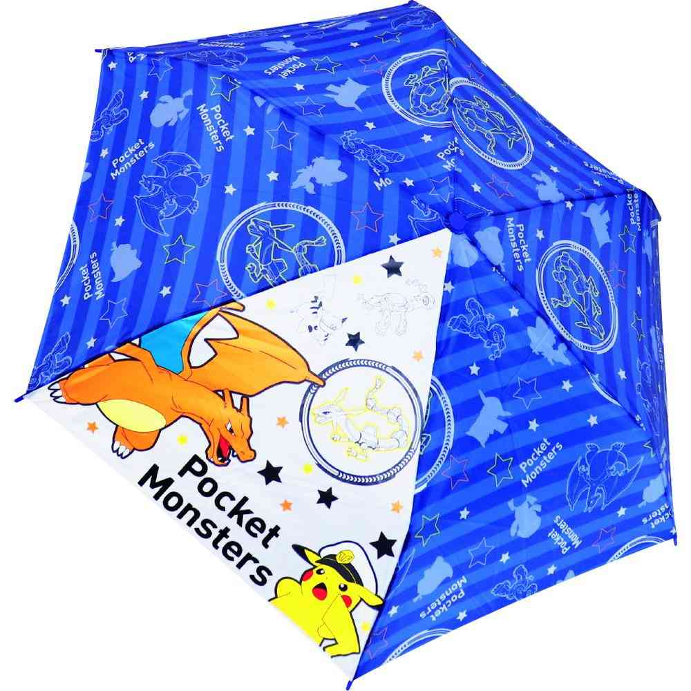 ジェイズプランニング 折りたたみ傘 ポケットモンスター ネイビーボーダー 1本 ブルー