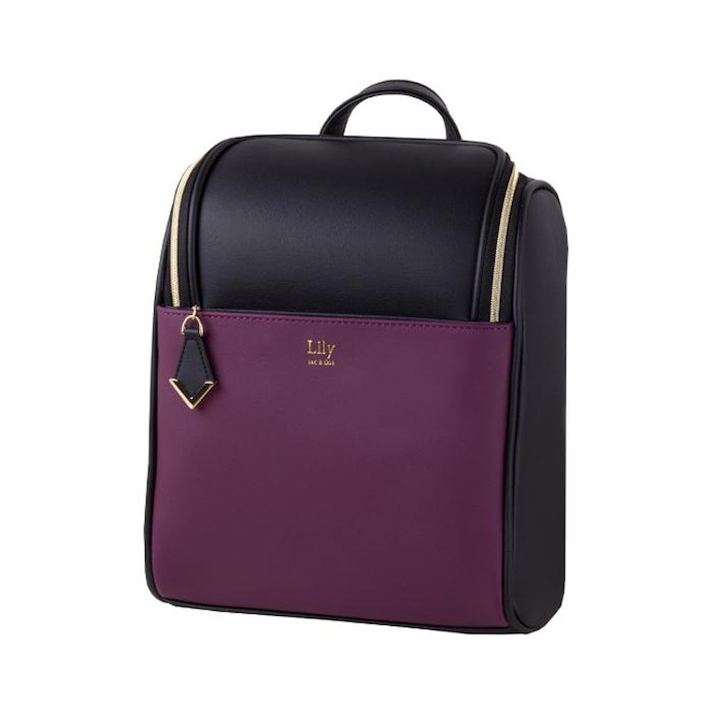 ミニリュックサック BagLilyM02 ブラック×ワインレッド 【直送品】 返品・キャンセル・他商品と同時購入は不可