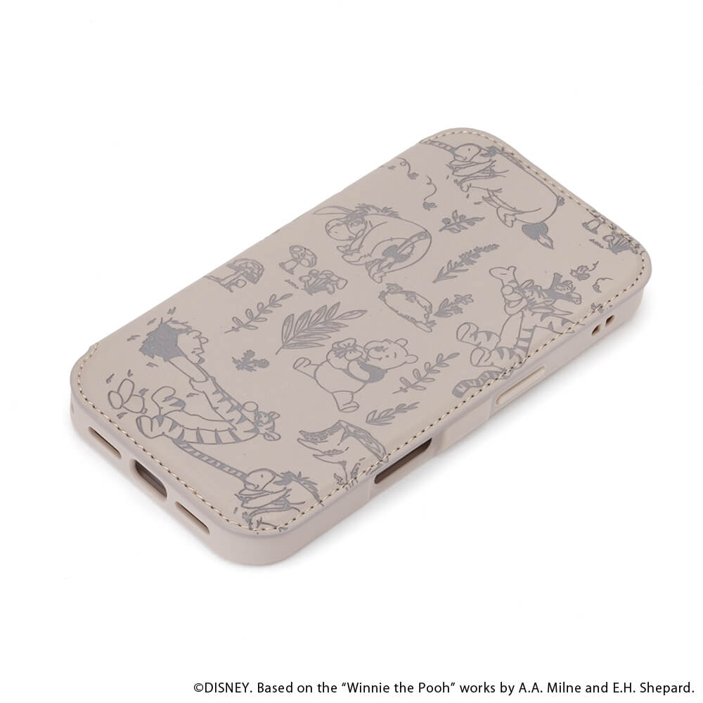 PGA iPhone 16用 ガラスフリップケース くまのプーさん PG-D24AGF04POO 70g