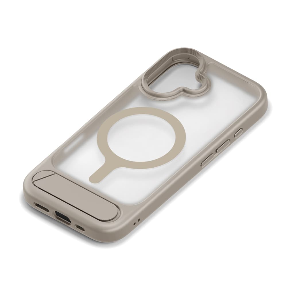 PGA iPhone 17用 MagSafe対応 スタンド付ハイブリッドケース ベージュ PG-25AMH06BE 45g